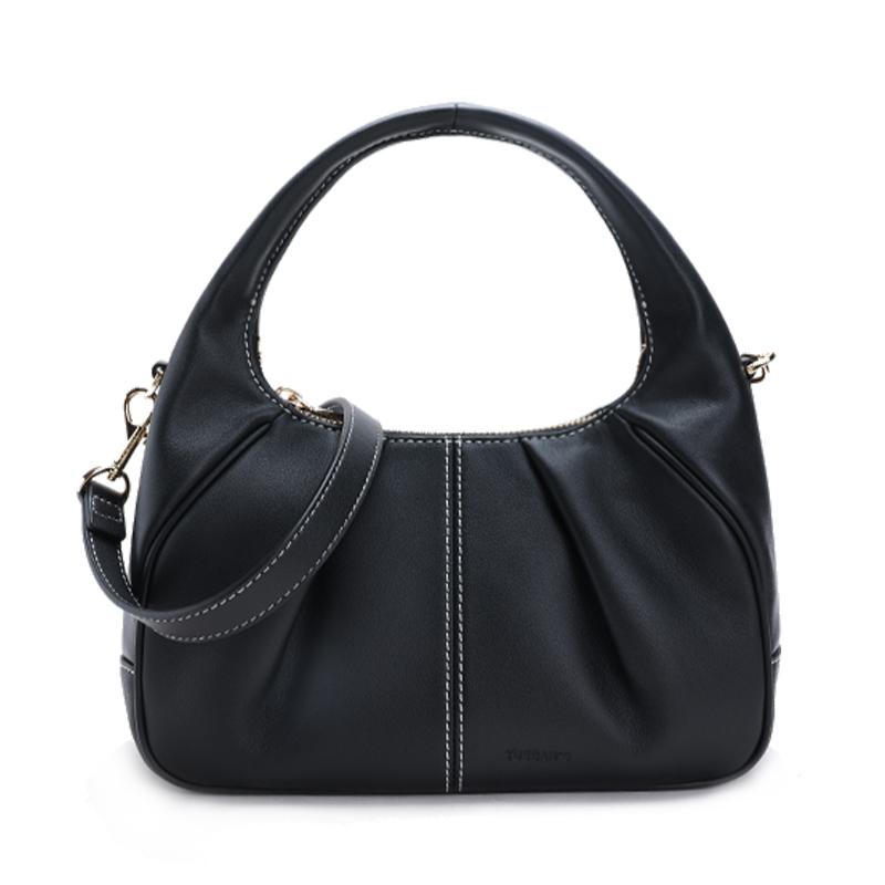 Calfskin Handmade Wrinkled Handheld Bag Shoulder Crossbody Women's Bag