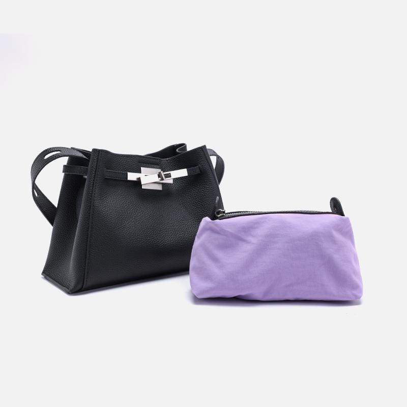 【Small size】 Leather Women Handle/Crossbody Bag – Premium Cowhide Top Handle Bag for Everyday & Travel – Compact 24cm Design (No Underarm Carry)