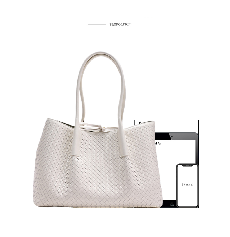 Sheepskin In&Out  Stylish Tote Bag for Women with Large Capacity Woven Design