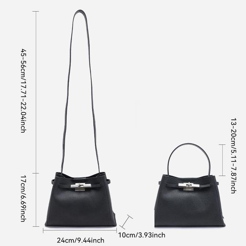 【Small size】 Leather Women Handle/Crossbody Bag – Premium Cowhide Top Handle Bag for Everyday & Travel – Compact 24cm Design (No Underarm Carry)