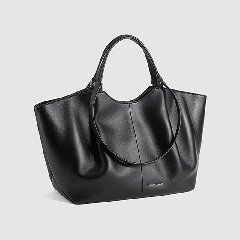 Elegant women’s commuter large-capacity ruched top-handle bag
