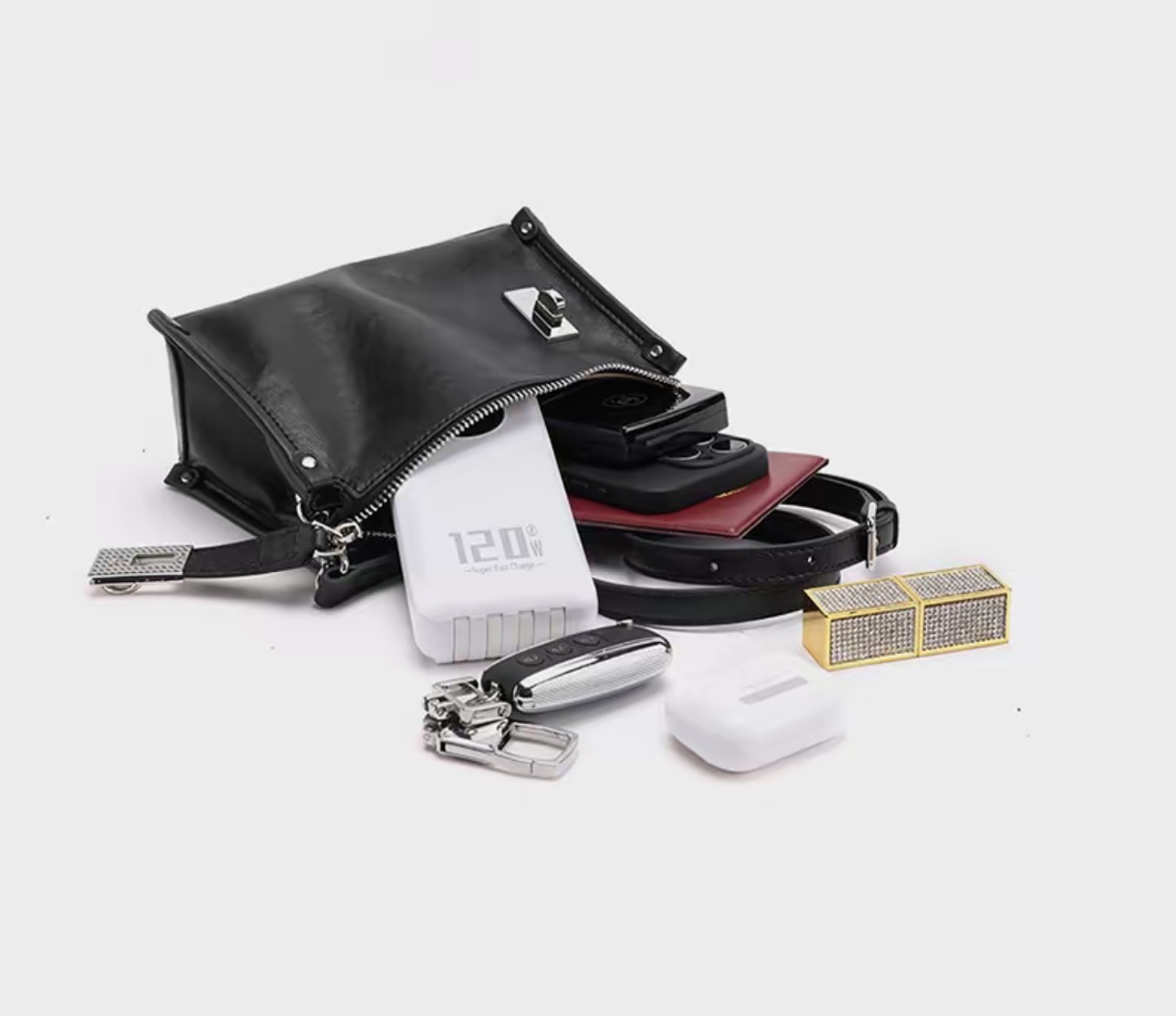 Genuine Leather Fashion Versatile Shoulder/Crossbody/Handheld Underarm Commuter Bag