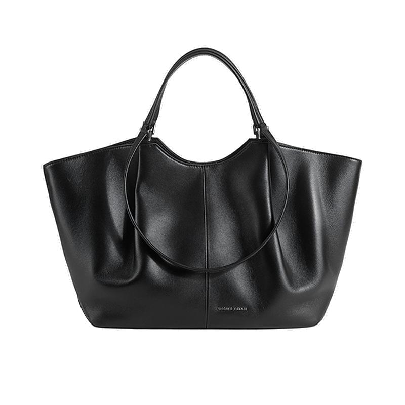 Elegant women’s commuter large-capacity ruched top-handle bag