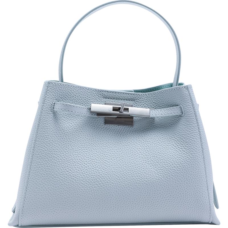 【Small size】 Leather Women Handle/Crossbody Bag – Premium Cowhide Top Handle Bag for Everyday & Travel – Compact 24cm Design (No Underarm Carry)