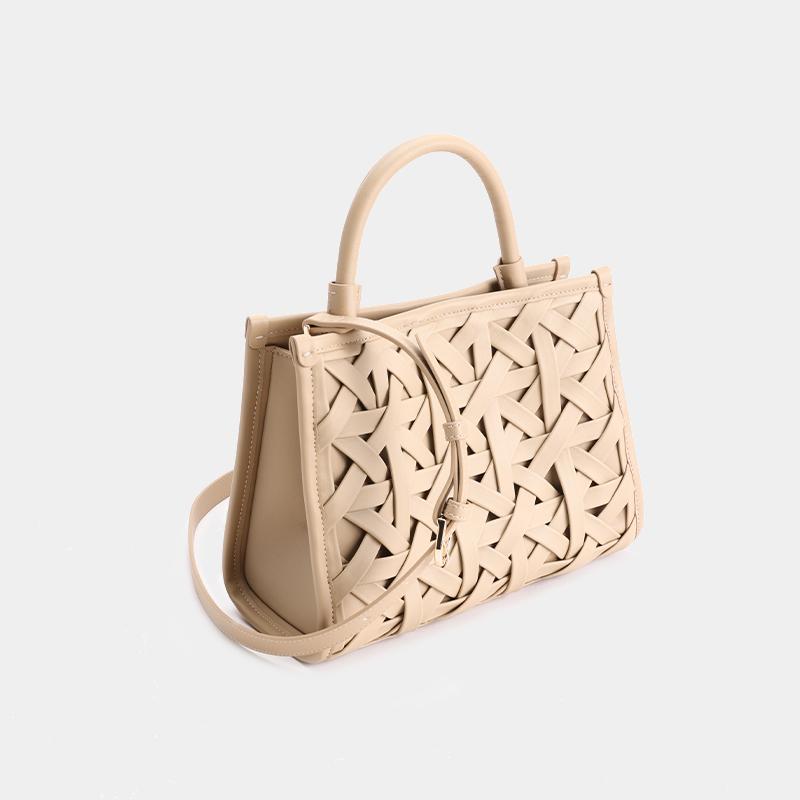 New woven single-strand handbag, can be worn crossbody with zipper.