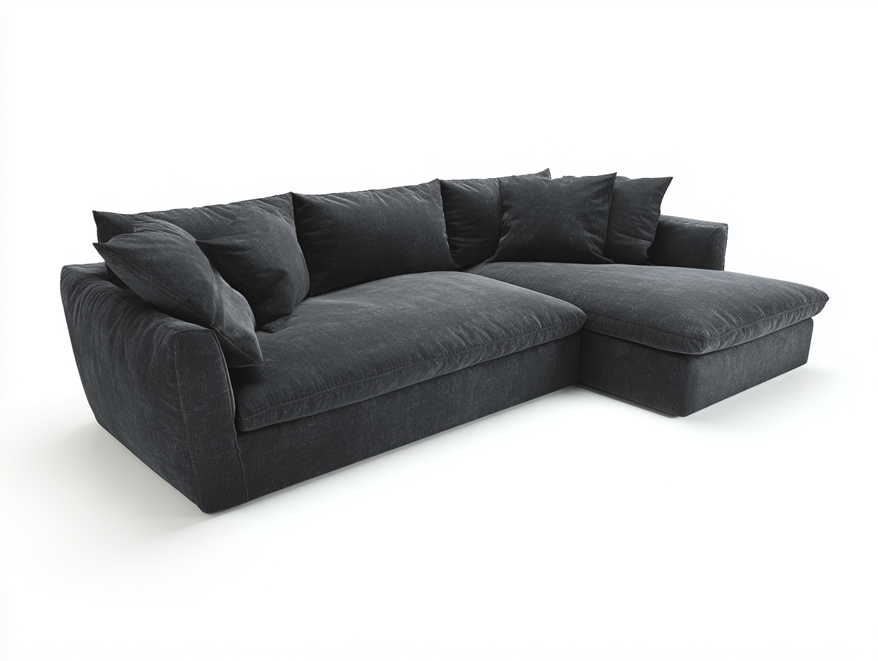 Ecksofa - Stoff - 286x178x84 cm - Dunkelgrau - Modernes Wohnzimmer-Design-Loftuphub