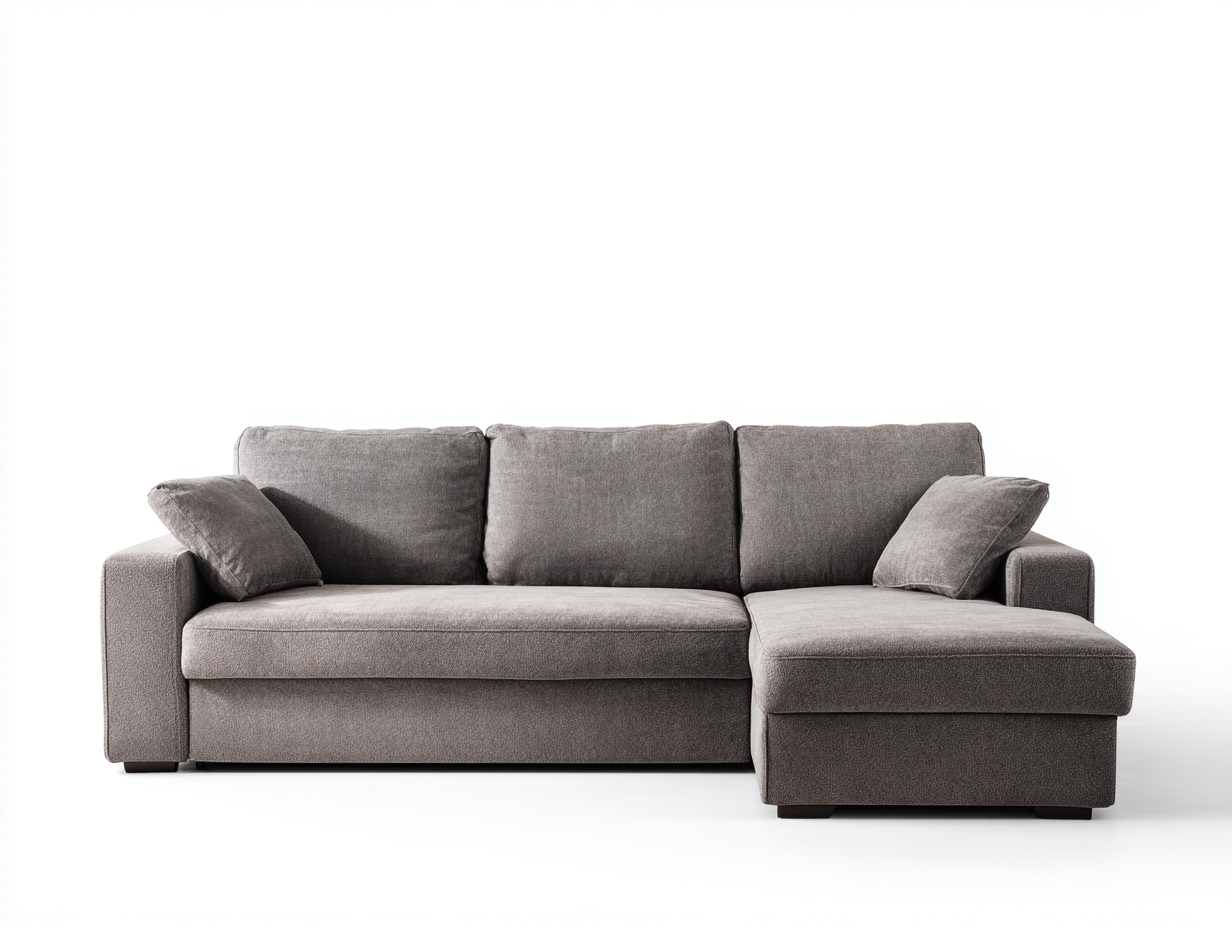 Ecksofa - Stoff - 272x165x83 cm - Grau - Modernes Wohnzimmer-Design-Loftuphub