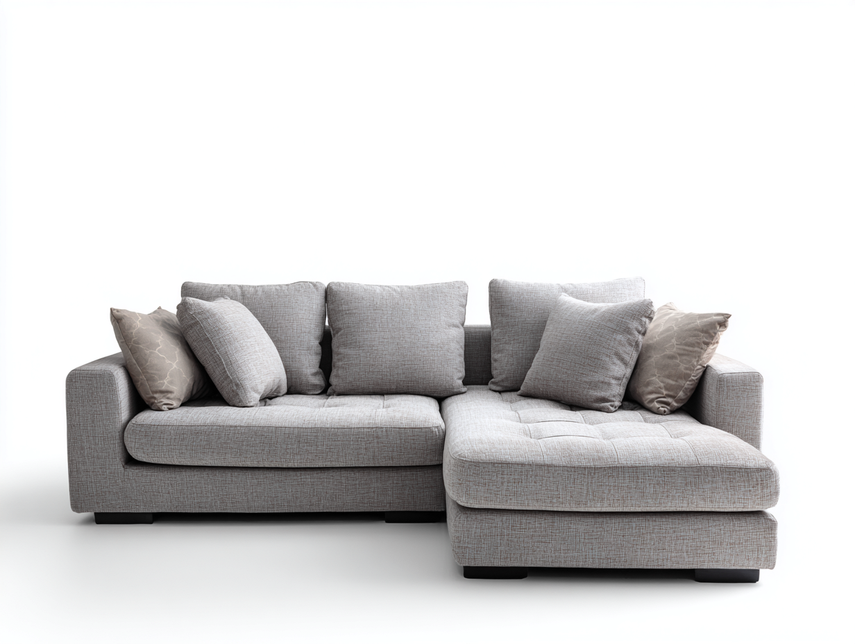 Ecksofa - Stoff - 278x172x85 cm - Hellgrau - Modernes Wohnzimmer-Design-Loftuphub