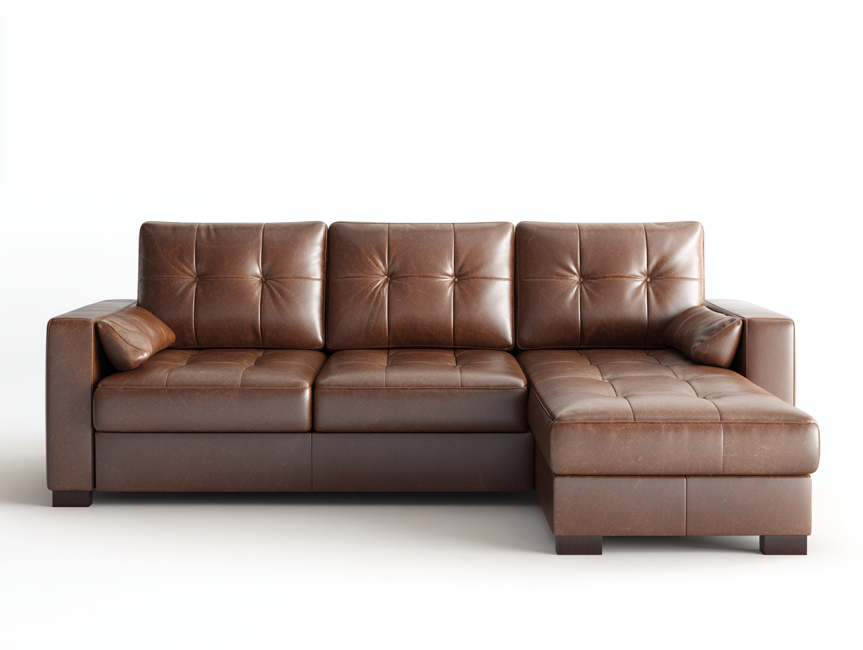 Ecksofa - Leder - 276x170x84 cm - Dunkelbraun - Modernes Wohnzimmer-Design-Loftuphub
