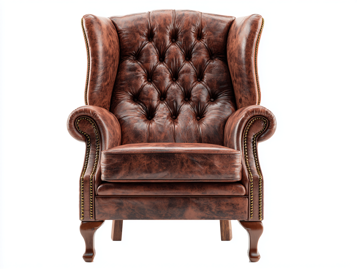 Ohrensessel-Kunstleder-Holz-90x97x114 cm-Braun-Klassisch-Chesterfield-Loftuphub