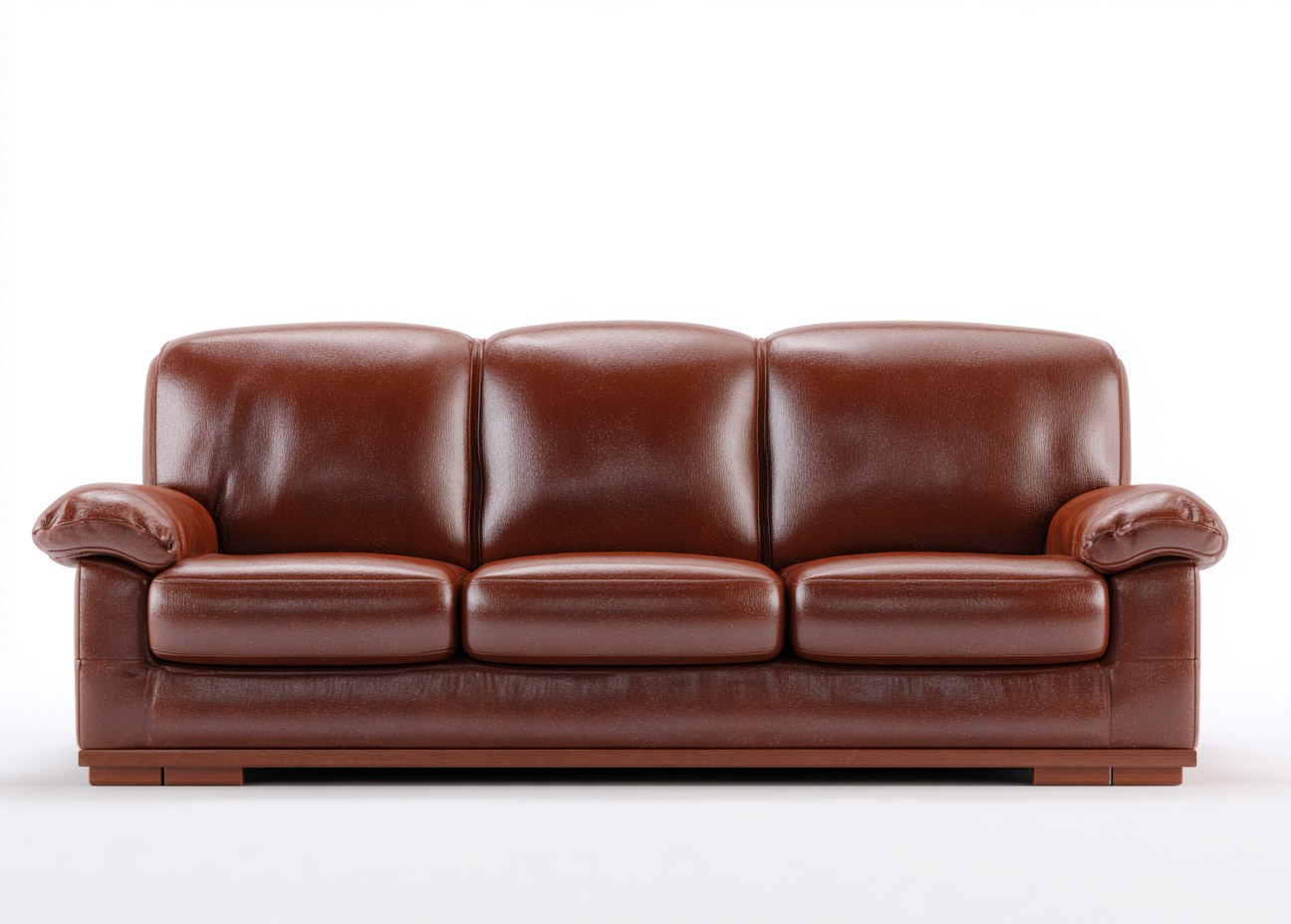 3 Sitzer Sofas - Leder-Holz - 216x94x82 cm - Braun - Klassisches Design-Loftuphub