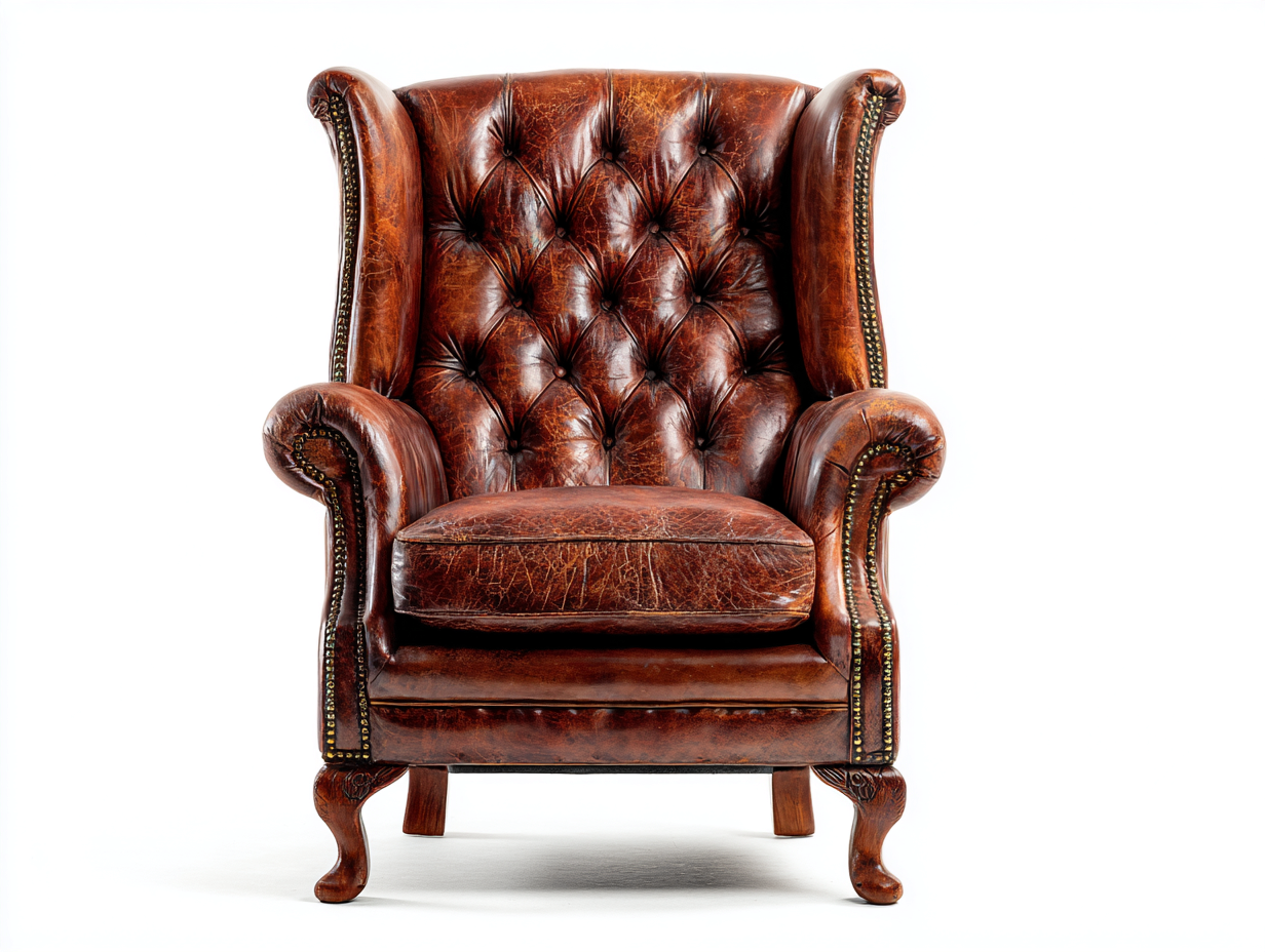 Ohrensessel-Kunstleder-Holz-91x98x115 cm-Braun-Klassisch-Chesterfield-Loftuphub