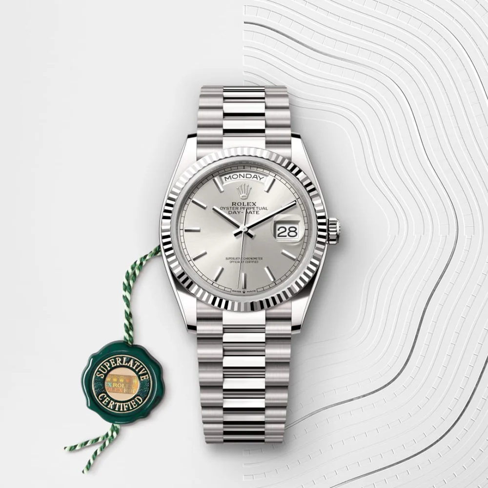 Rolex Day-Date 36 Oyster, 36 mm, biele zlato M128239-0005