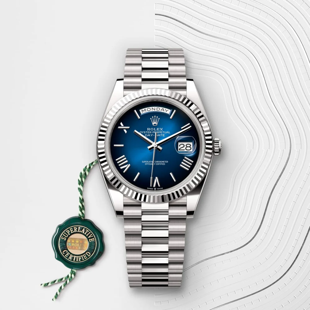Rolex Day-Date 40 Oyster, 40 mm, biele zlato M228239-0076