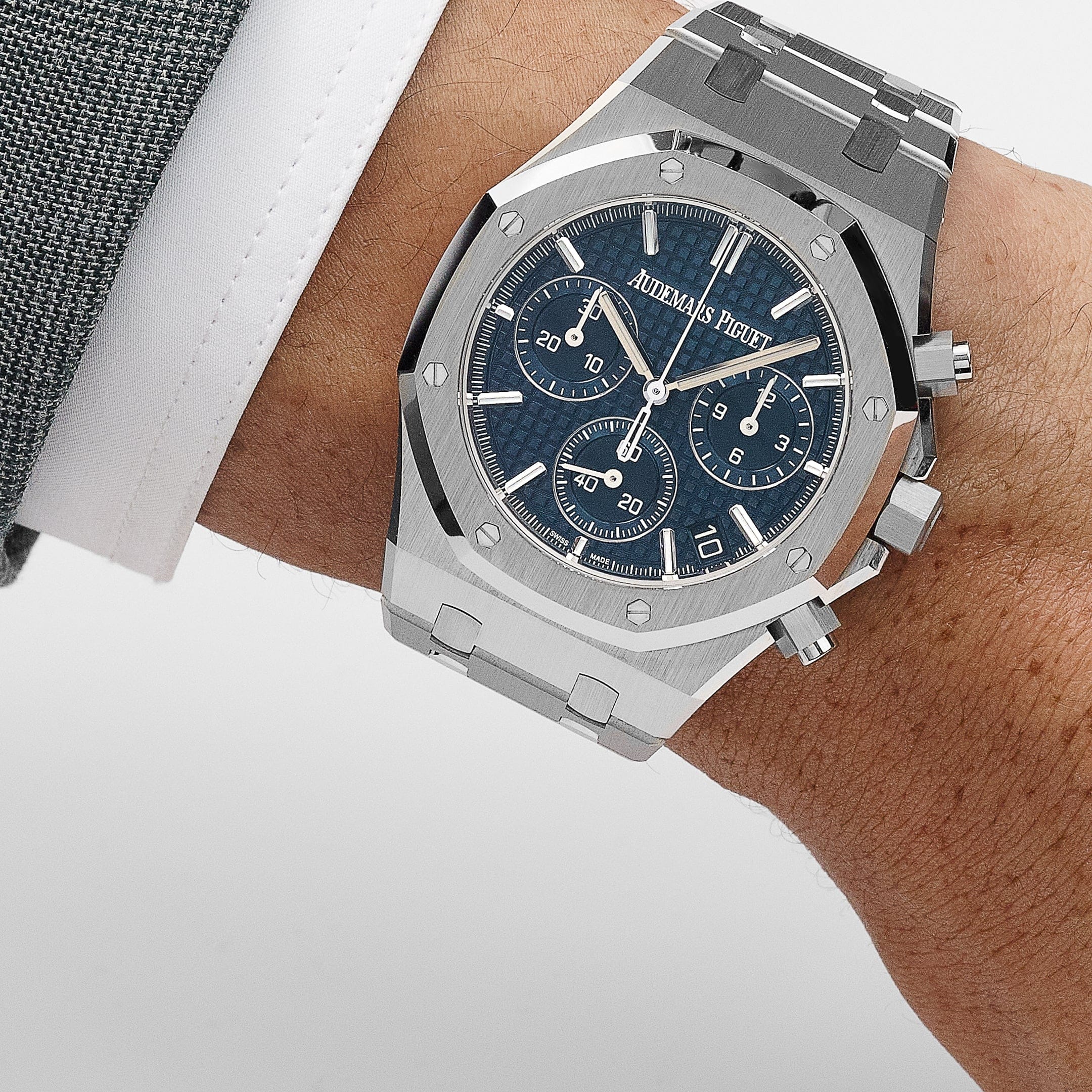 Audemars Piguet Royal Oak Chronograph 26240ST.OO.1320ST.01 '50th Anniversary' Nerezová ocel Modrý ciferník (2022)