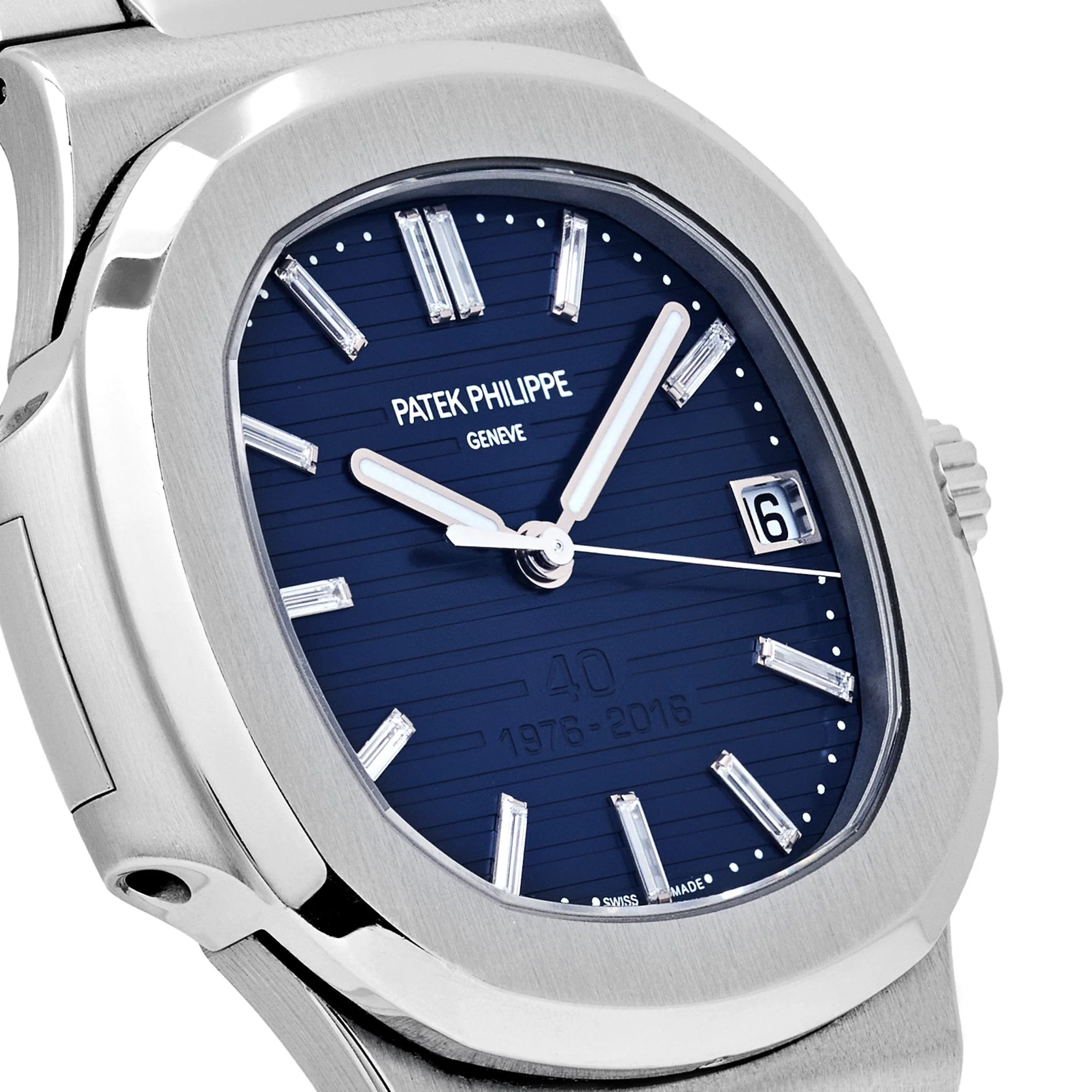 Patek Philippe Nautilus 5711/1P-001 40th Anniversary Platinum Blue Diamond Baguette Dial Limited Edition