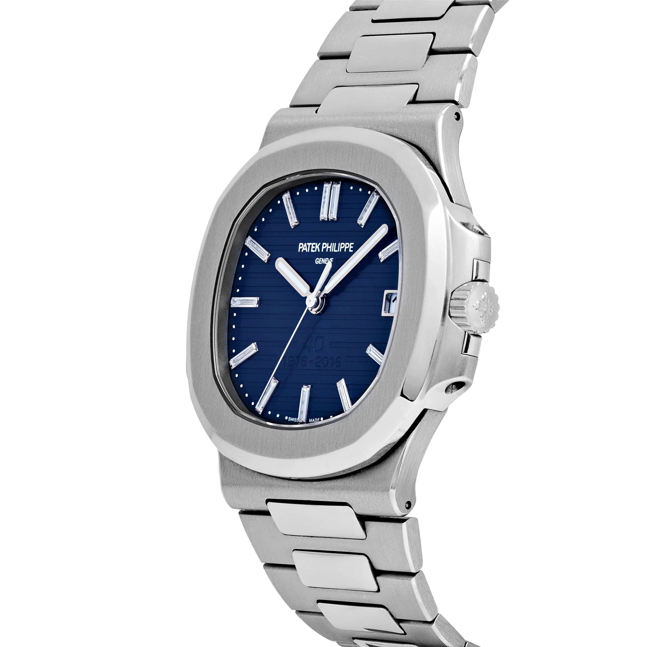 Patek Philippe Nautilus 5711/1P-001 40th Anniversary Platinum Blue Diamond Baguette Dial Limited Edition