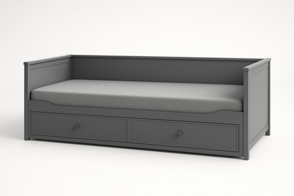 Daybed in legno massello grigio con cassetti 200x90 cm(Lu×L)