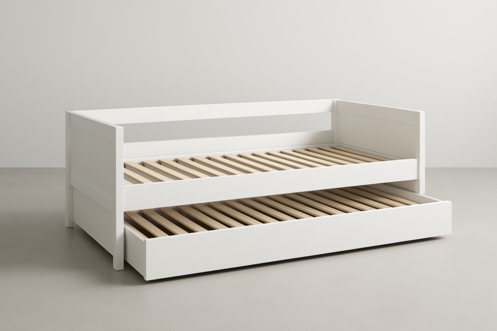 Letto estraibile singolo in MDF Bianco