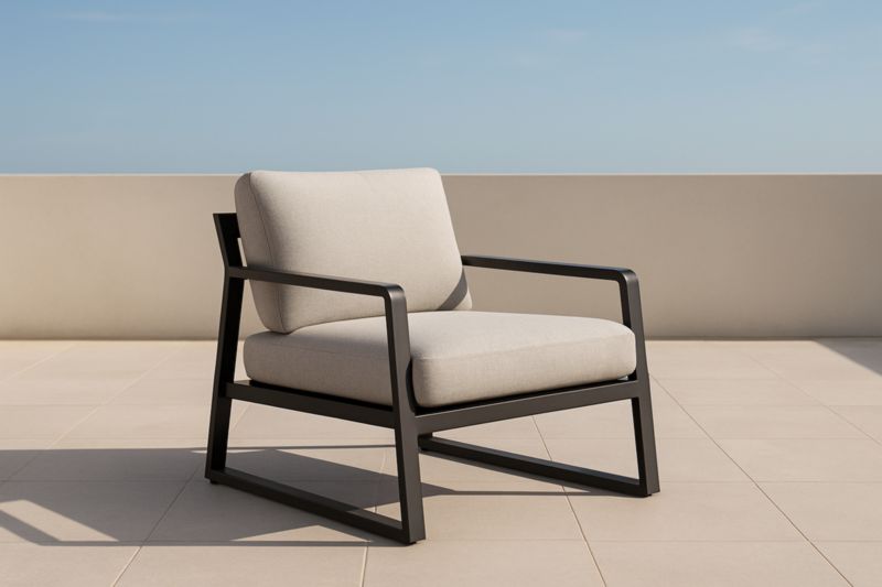 Sedia da Esterno in Alluminio con Cuscini in Poliestere Beige