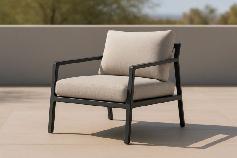 Poltrona da Esterno in Alluminio con Cuscini Beige