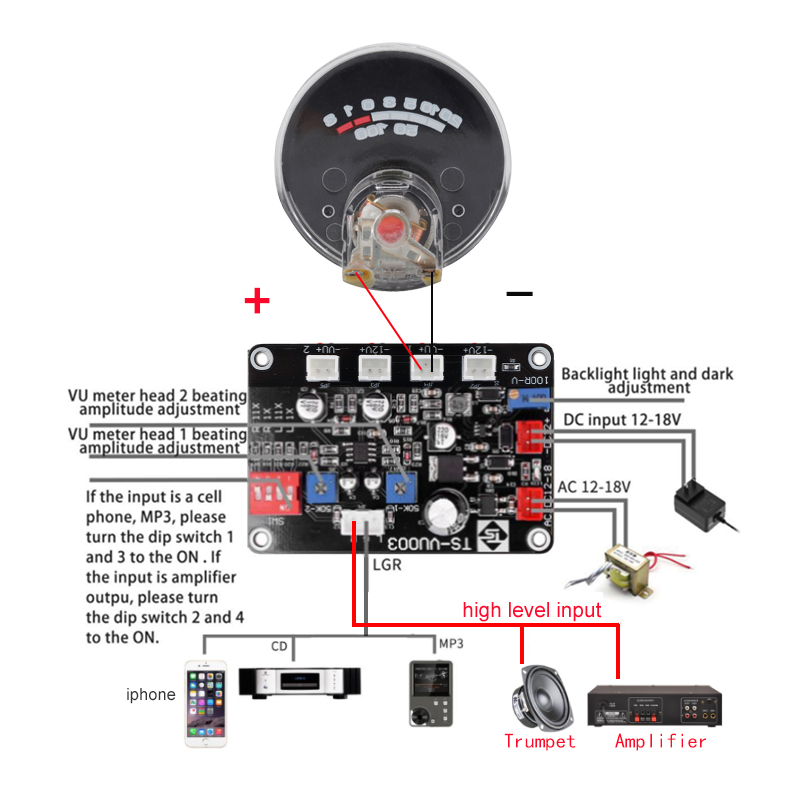High Precision P40 Analog VU Meter Audio Level dB Panel Meter