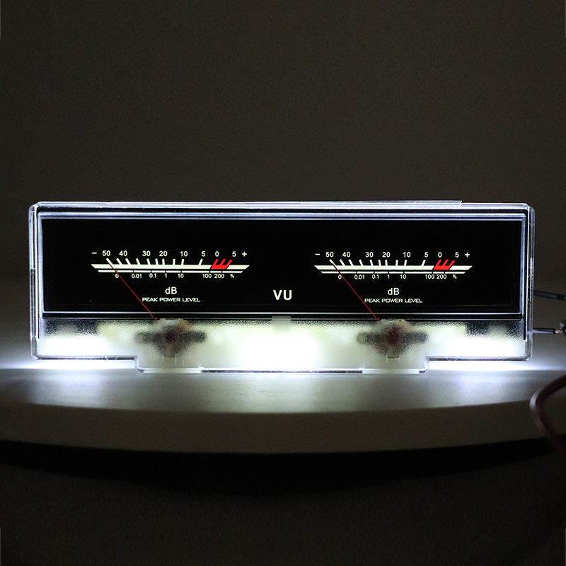 Dual Analog VU Meter 2 Way Amplifier Switch Audio Speaker Selector