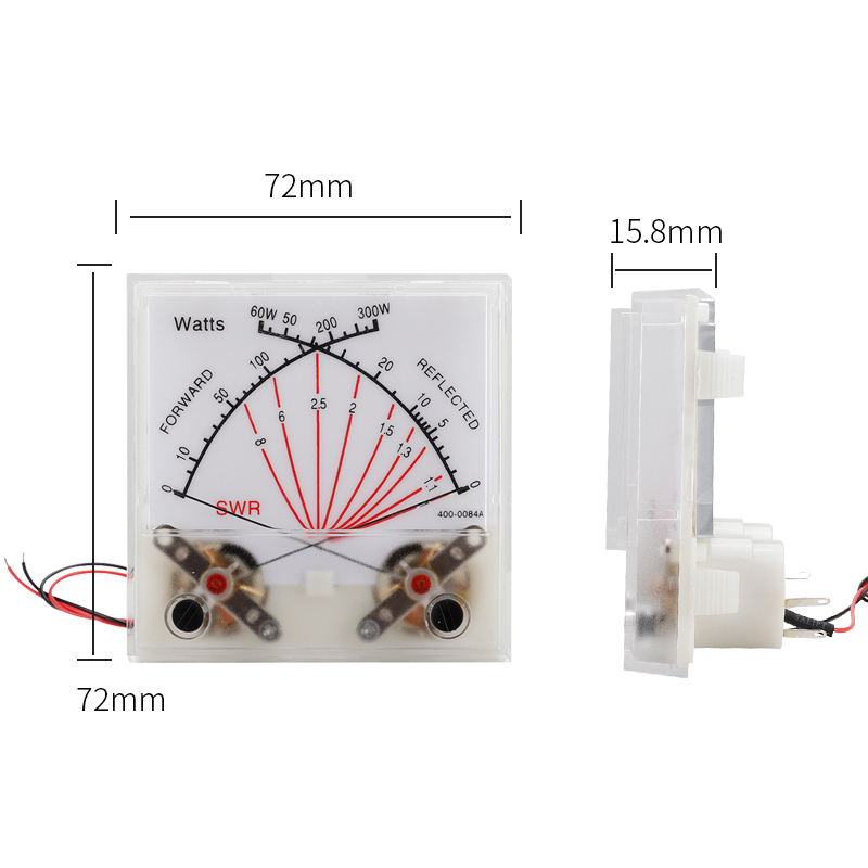 Dual 60/300W Power Meter Transmitter Standing Wave Meter Head Radio SWR Watt Meter with Backlight 1-Year Warranty
