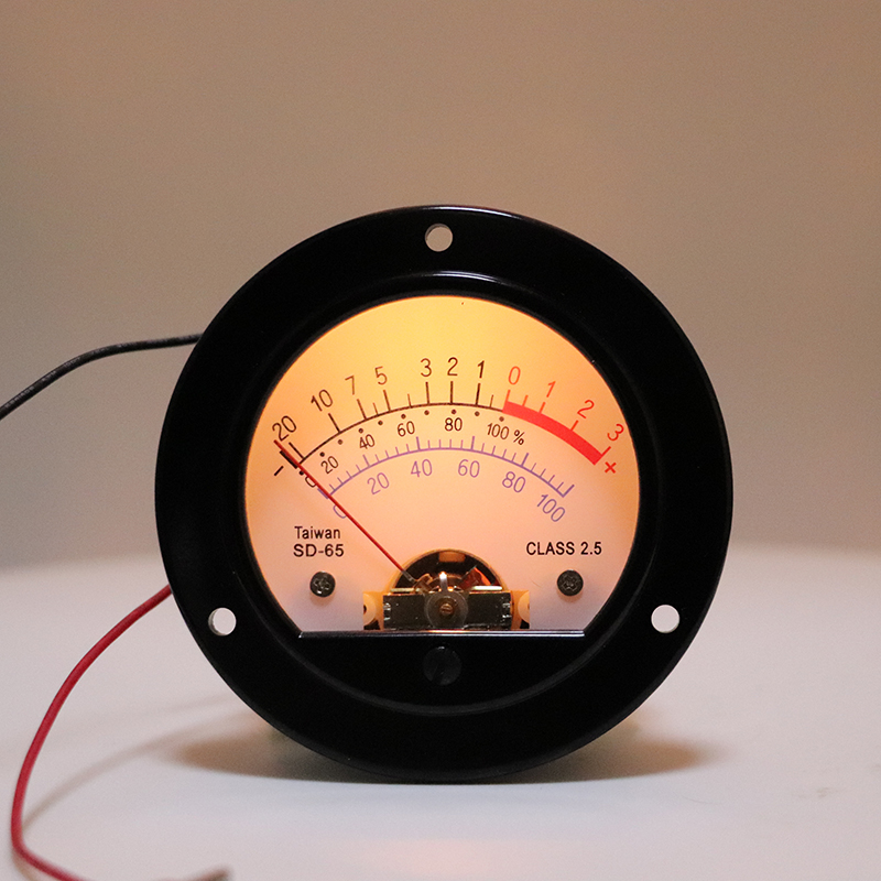 SO65 Round Vintage Pointer Meter AC1228V Yellow Backlight VU Level Meter Voltage Meter For Audio Amplifier