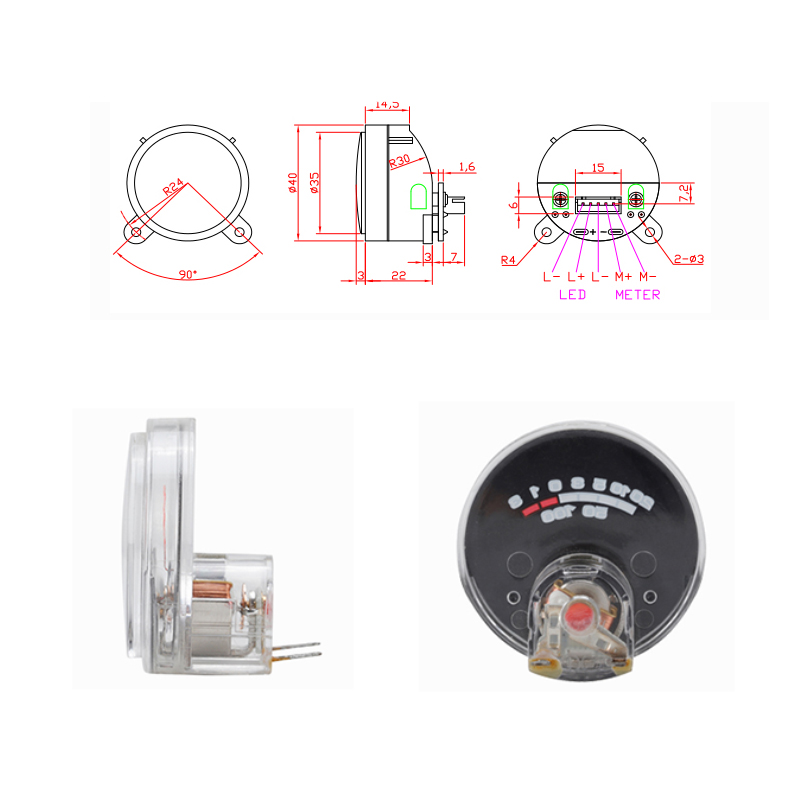 High Precision P40 Analog VU Meter Audio Level dB Panel Meter