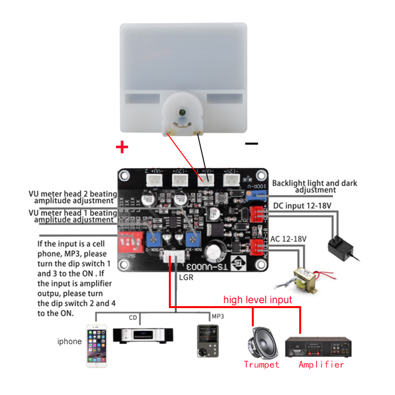 Hot Sale Analog VU Meter dB Panel Audio Level Meter for Amplifier Mixer Recording Equipment