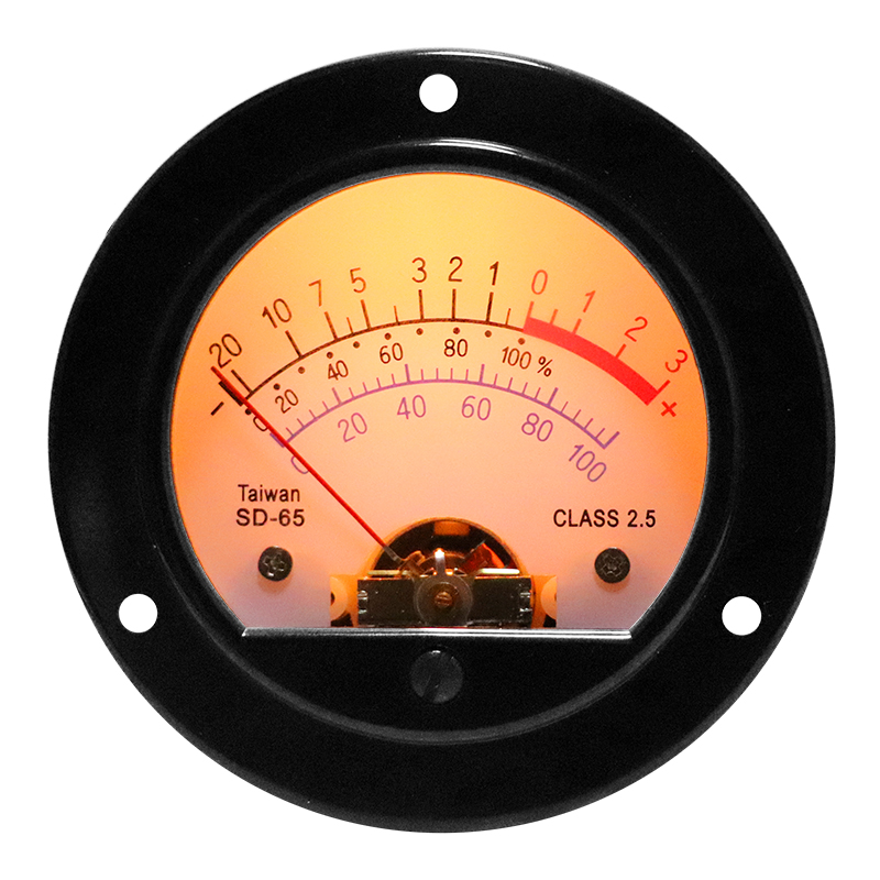 SO65 Round Vintage Pointer Meter AC1228V Yellow Backlight VU Level Meter Voltage Meter For Audio Amplifier