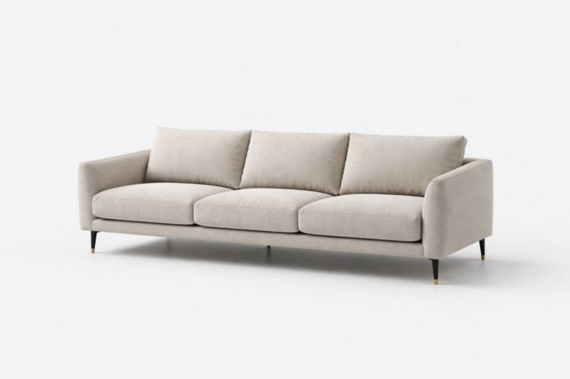 Canapé 3 places en tissu beige