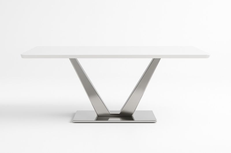 Table à manger rectangulaire en bois MDF et métal 160x90x75 cm