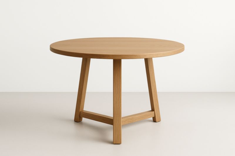 Table ronde en bois de chêne 72 cm diamètre 120 cm