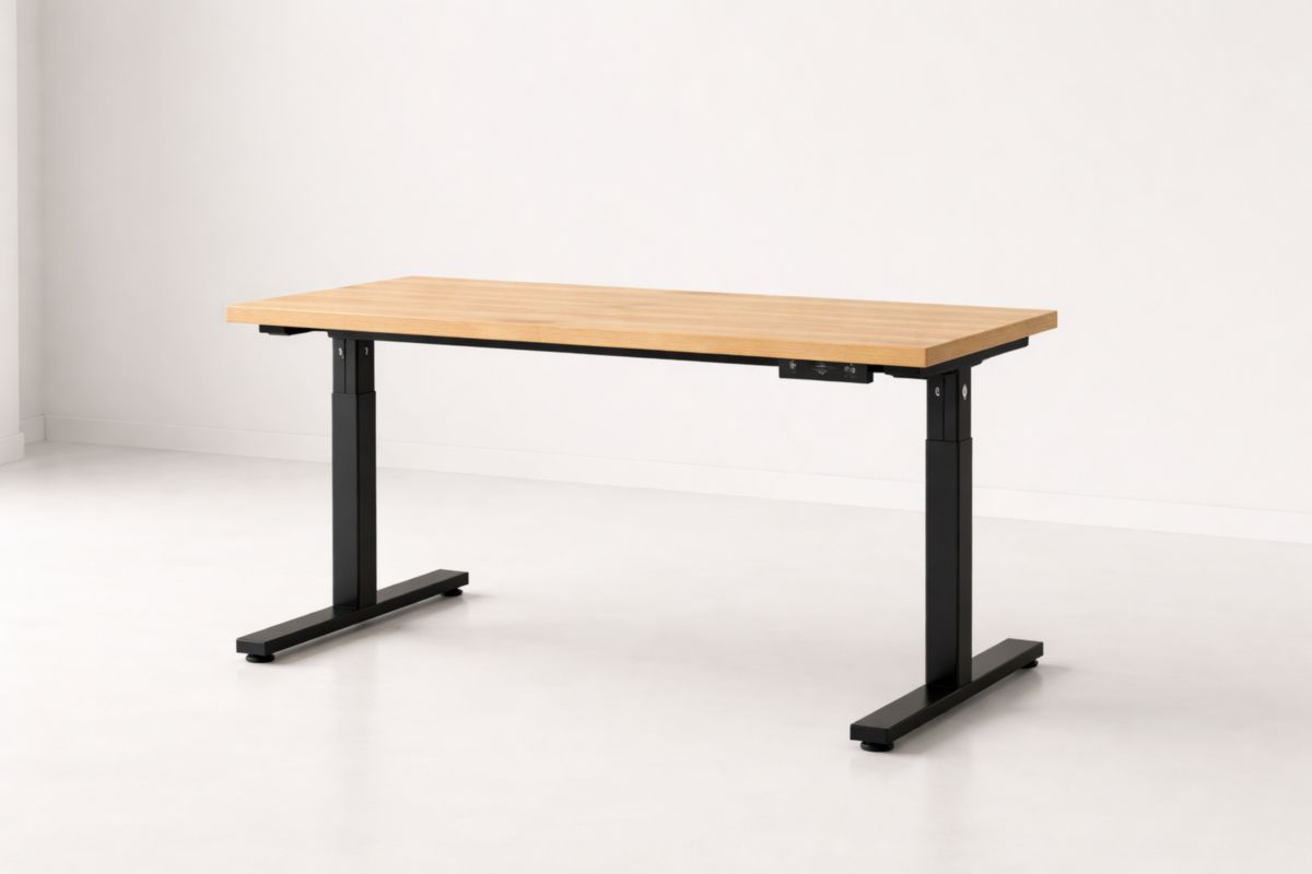 Bureau réglable en hauteur en acier noir