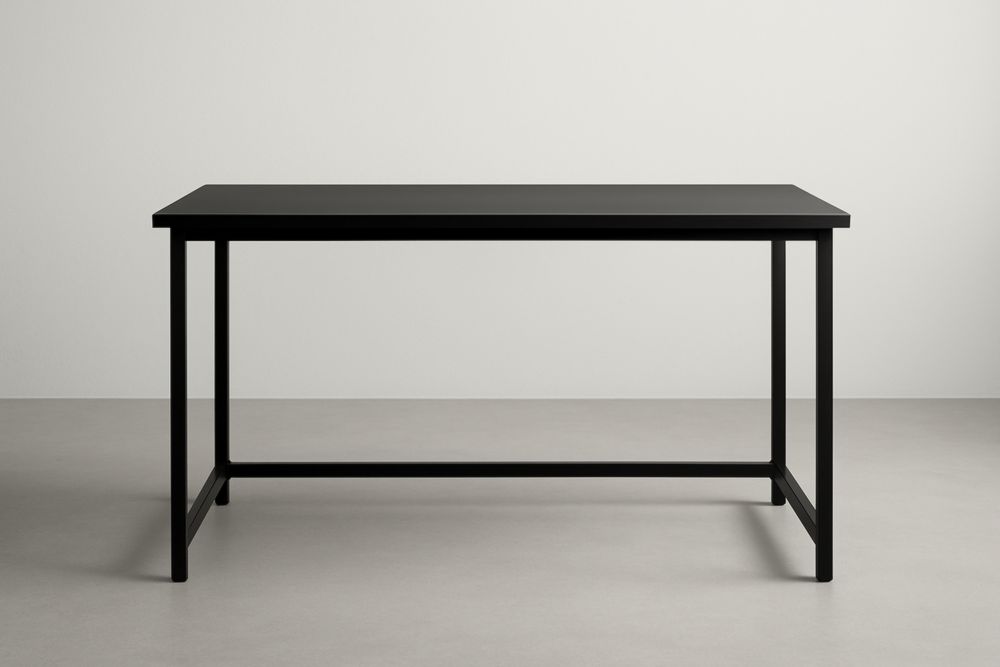Table de bureau en acier noir 120x60x75 cm