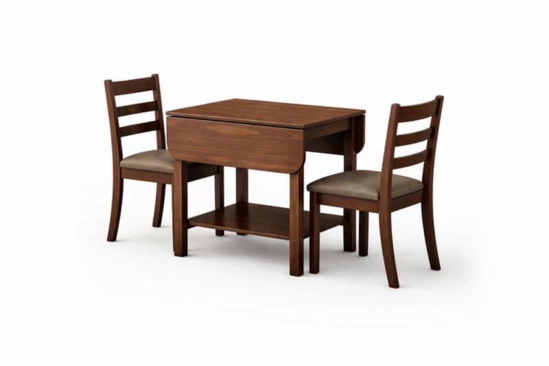 Ensemble de table à manger pliante en bois de pin avec chaises rembourrées