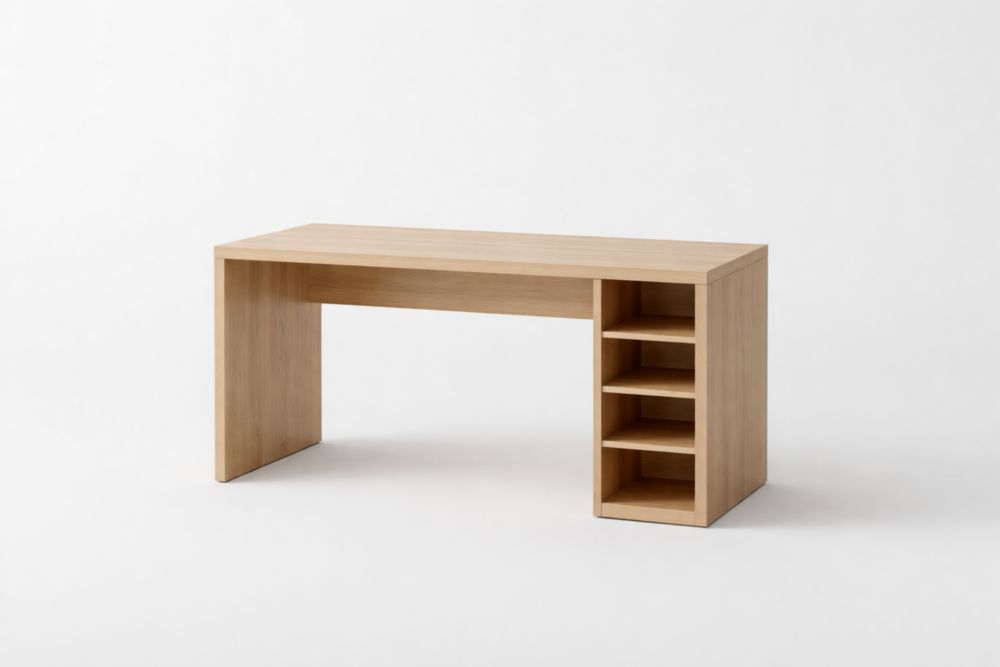 Bureau en Bois avec Étagères de Rangement 140x60x75 cm