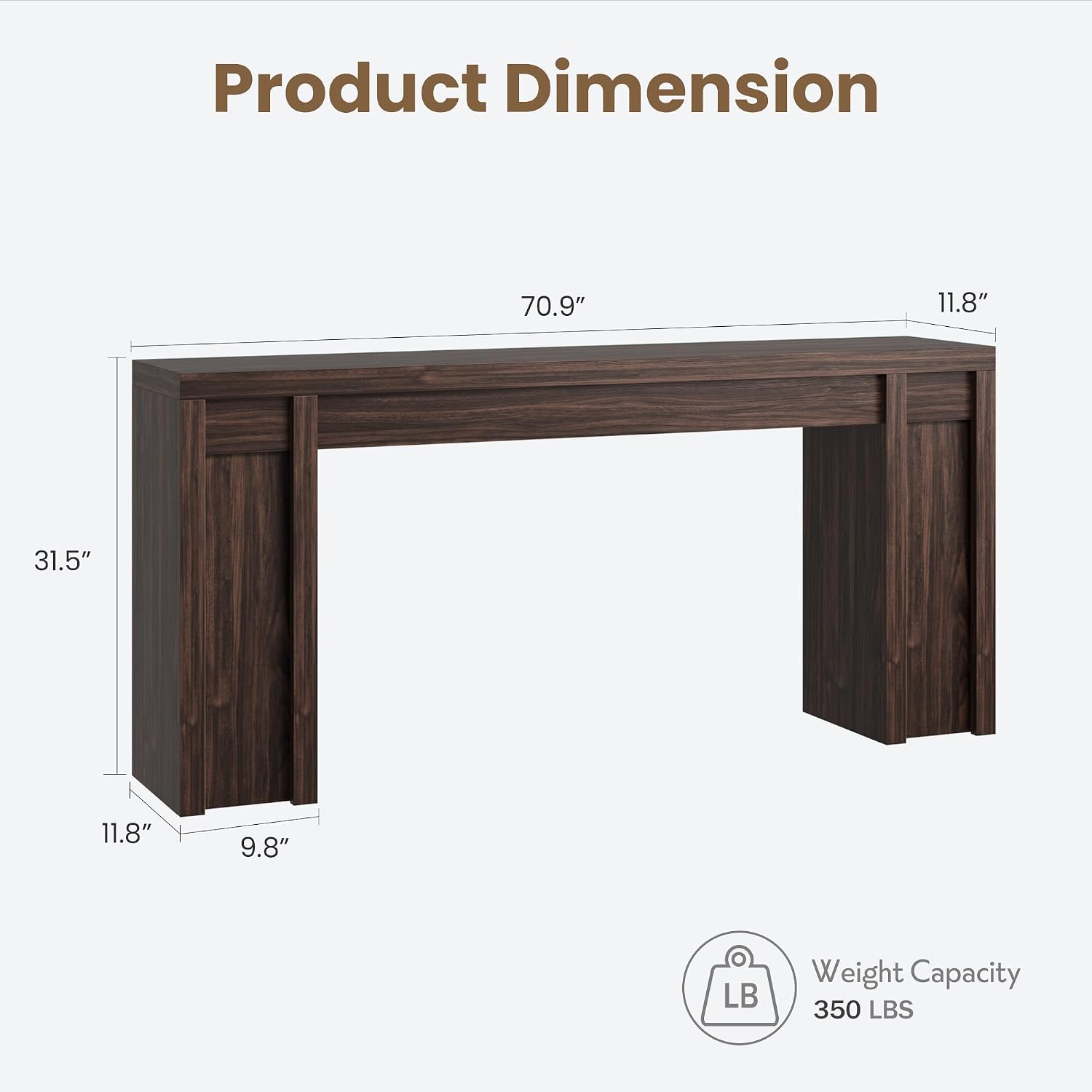 70.9-Inch Entryway Table, Wooden Farmhouse Console Table, Thick Sofa Table Behind Couch Table, Long Console Tables for Entryway Living Room