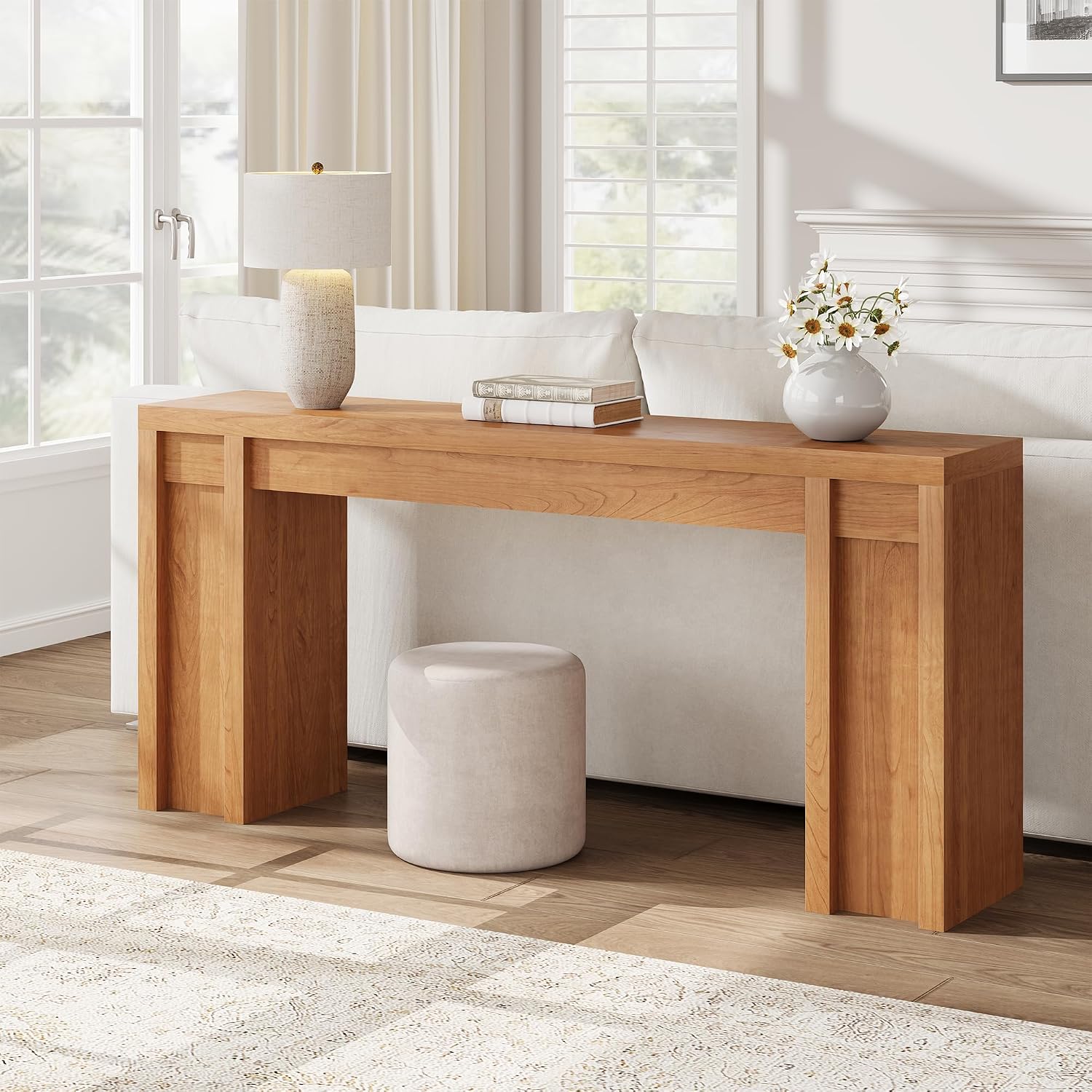 70.9-Inch Entryway Table, Wooden Farmhouse Console Table, Thick Sofa Table Behind Couch Table, Long Console Tables for Entryway Living Room