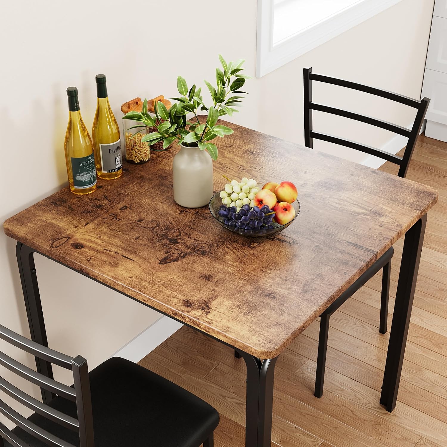 Dining Table for 2, Small Square kitchen Dinner Table Set for 2