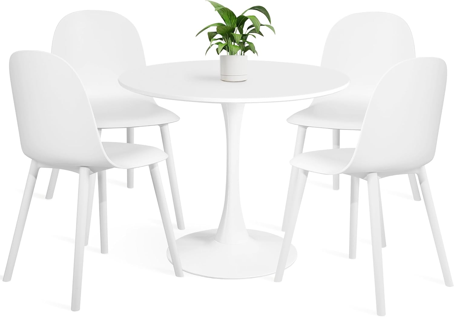 Modern 5-Piece Round Dining Table Set for 4 