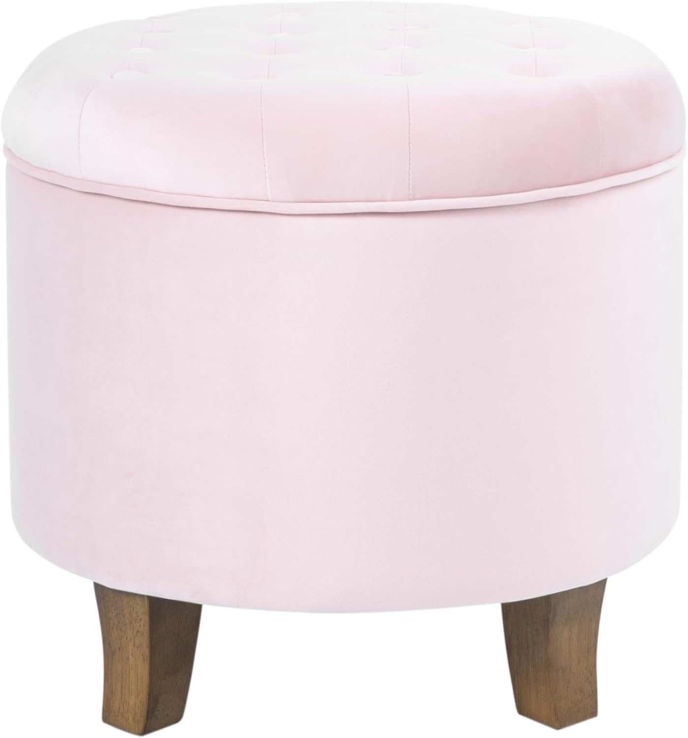 Button Tufted Round Storage Ottoman