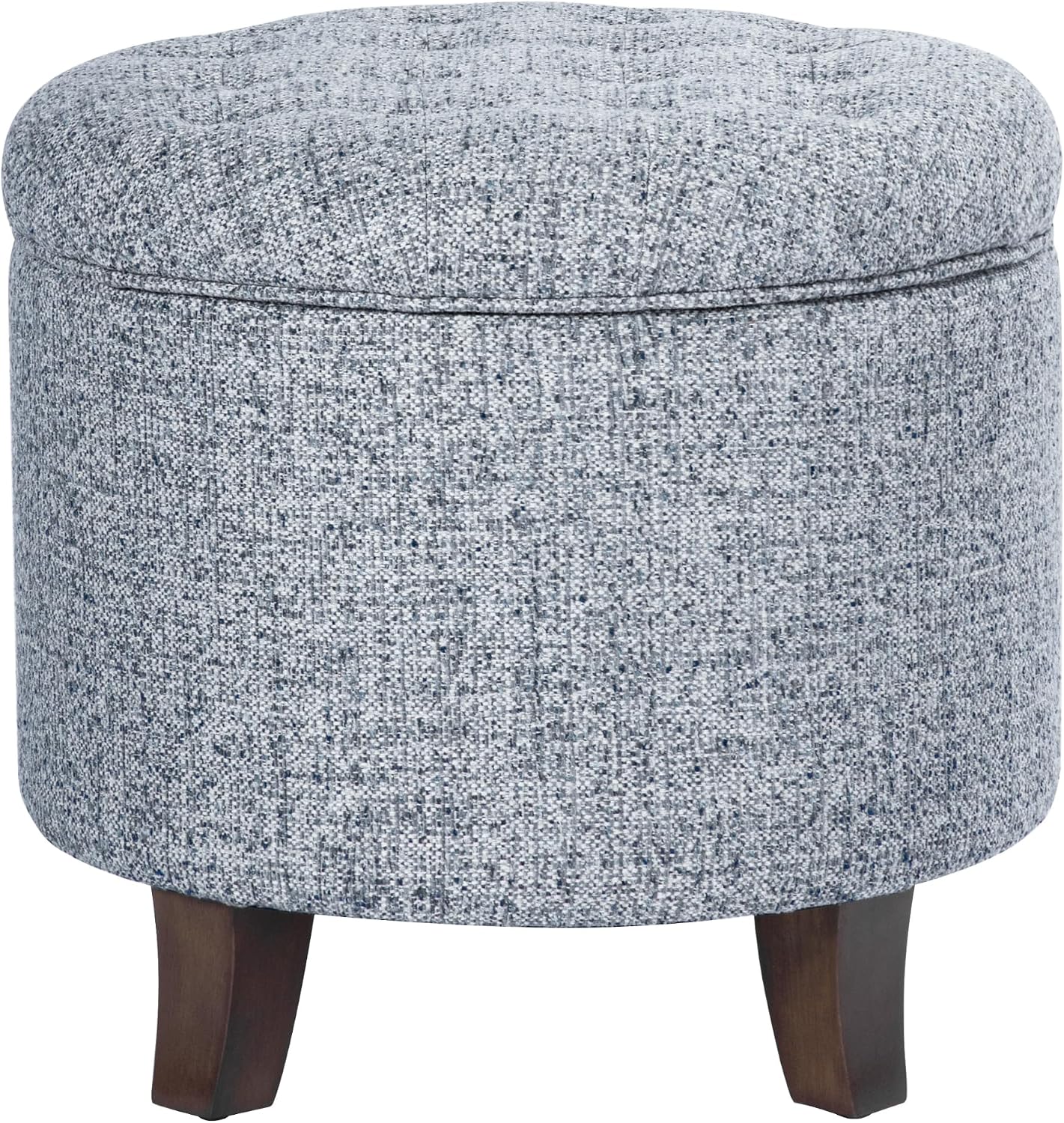 Button Tufted Round Storage Ottoman