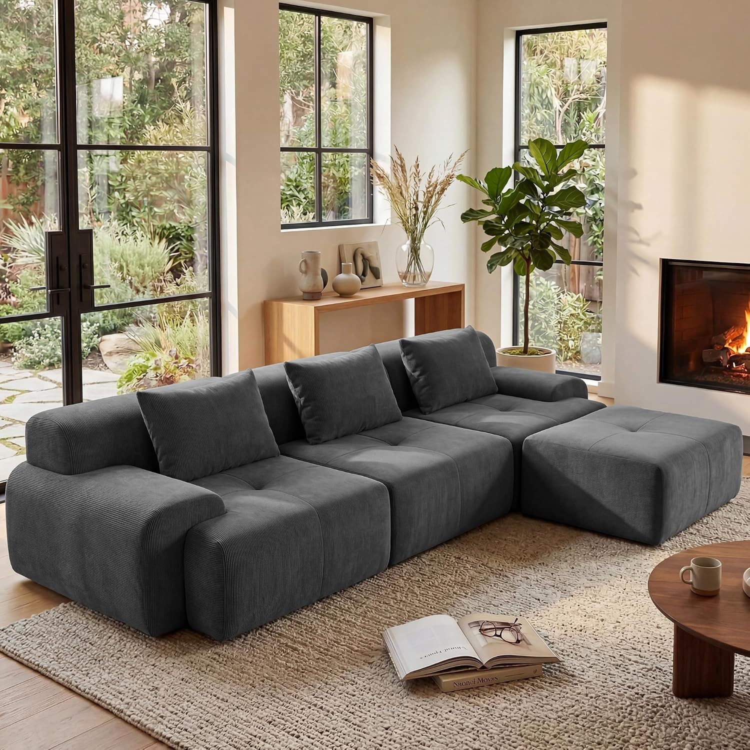 Modular Boneless Sofa,Sectional Couch for Living Room