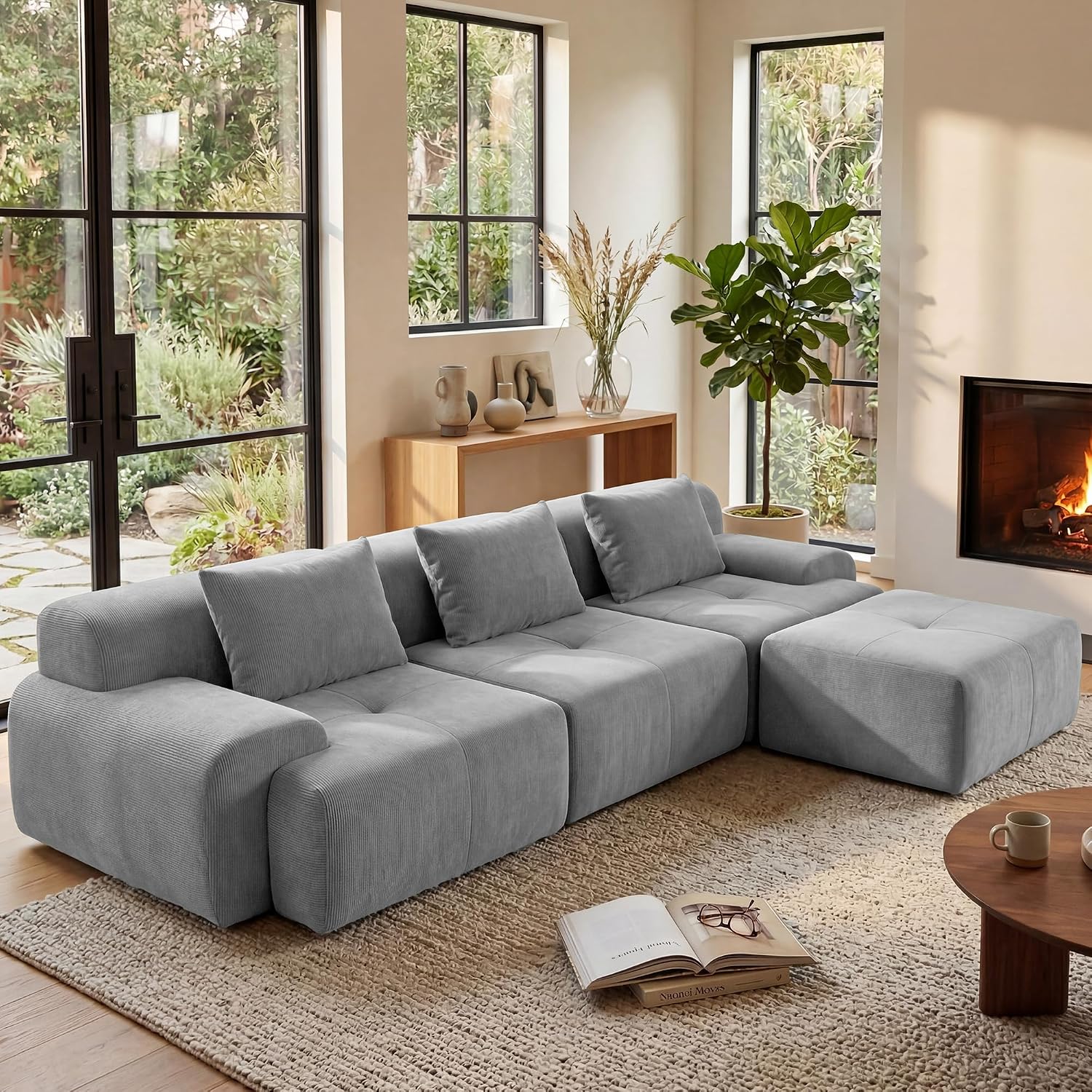 Modular Boneless Sofa,Sectional Couch for Living Room