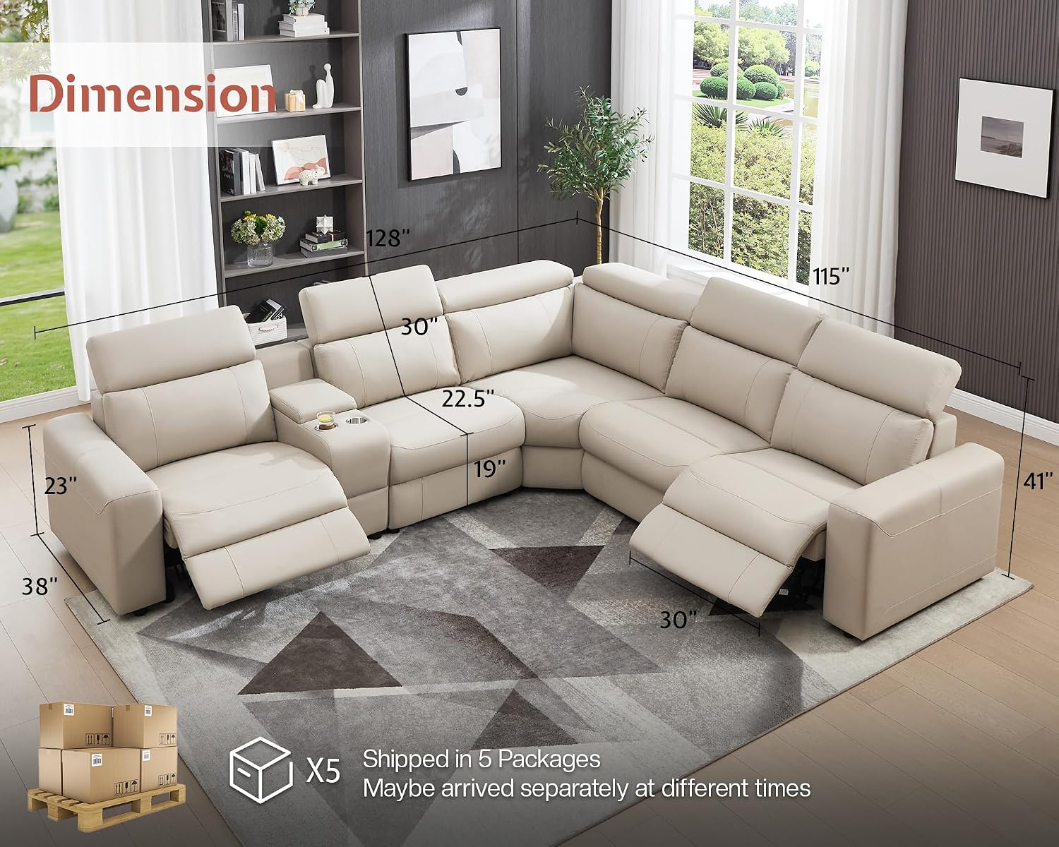 Reclining Sectional, Sectional Recliner, Leather Reclining Sectional