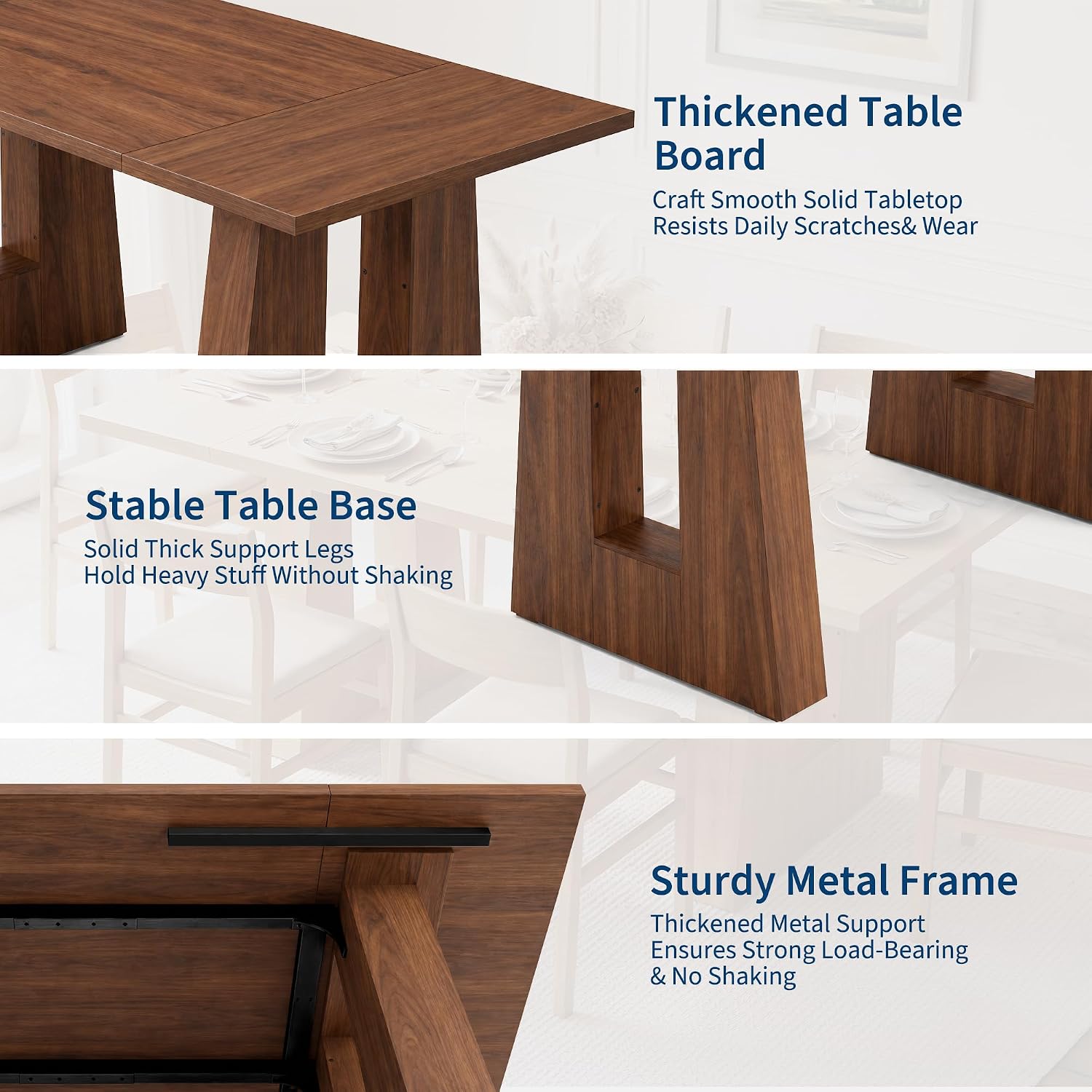 Dining Table for 4-6 People, Modern Kitchen Table