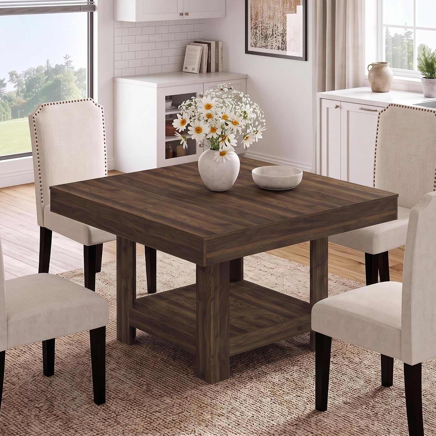 Square Dining Table with Triangular Leg